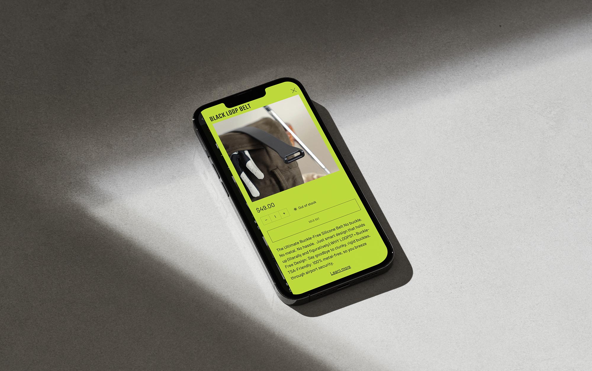 Loops responsive website shown across two phones