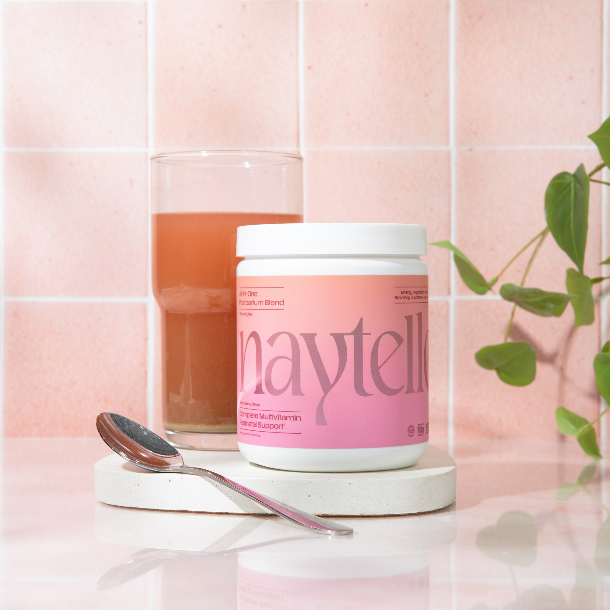 Naytelle postpartum supplement product photography
