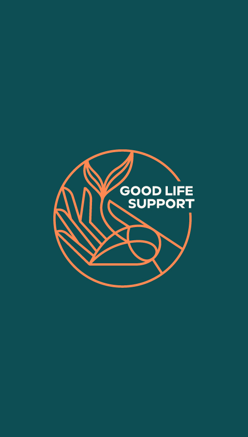Good Life Support logo variation from the brand guidelines