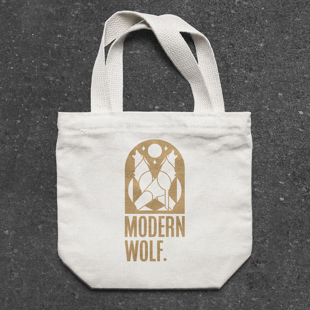 Modern Wolf branded merchandise designed by MTHD