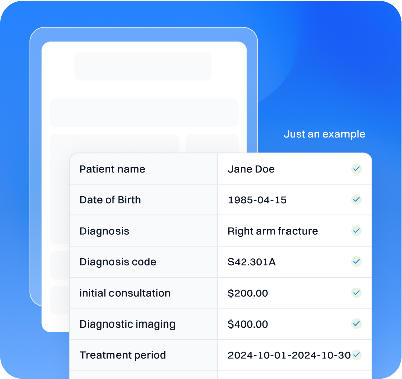 A phone screen with a list of different medical records.