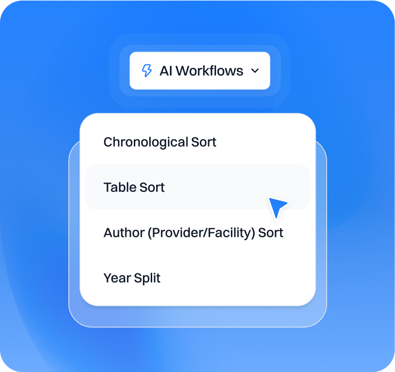 A computer screen showing a table sort of workflows.