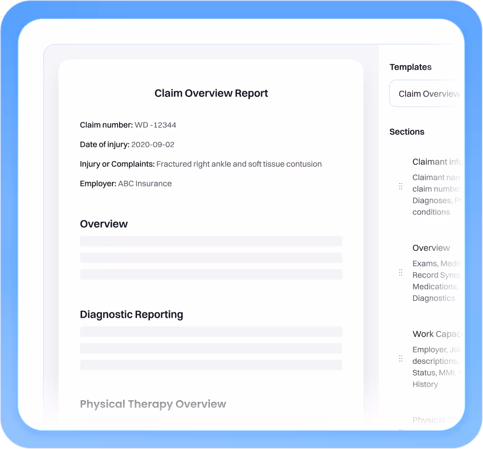 Claim Overview Report