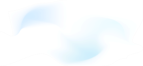 Abstract smooth blue and white gradient shape with wavy edges.