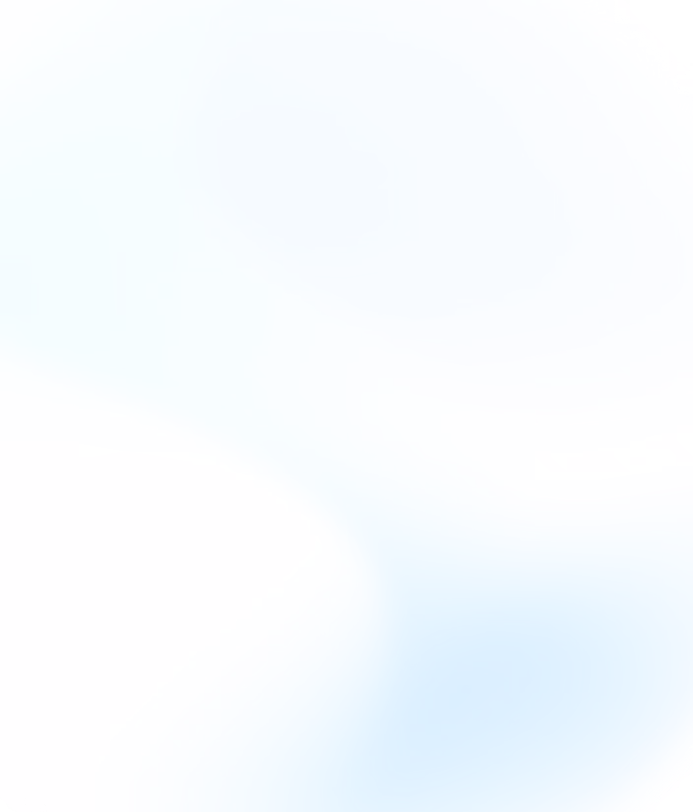 Abstract soft gradient background with light blue and white blurred shapes.