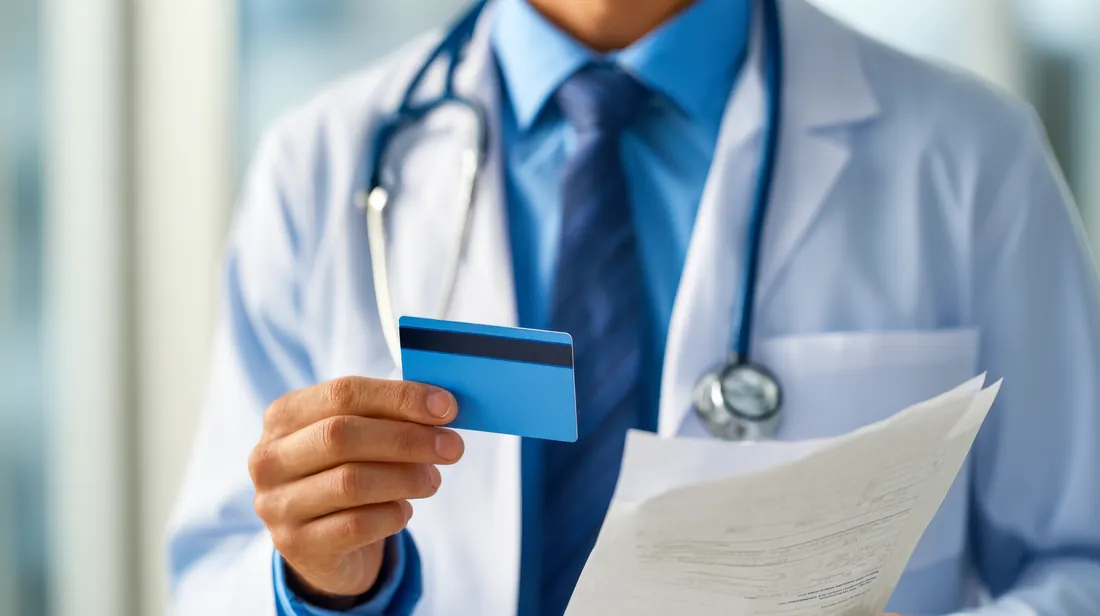 Clinician reviewing a patient's medical records on paper