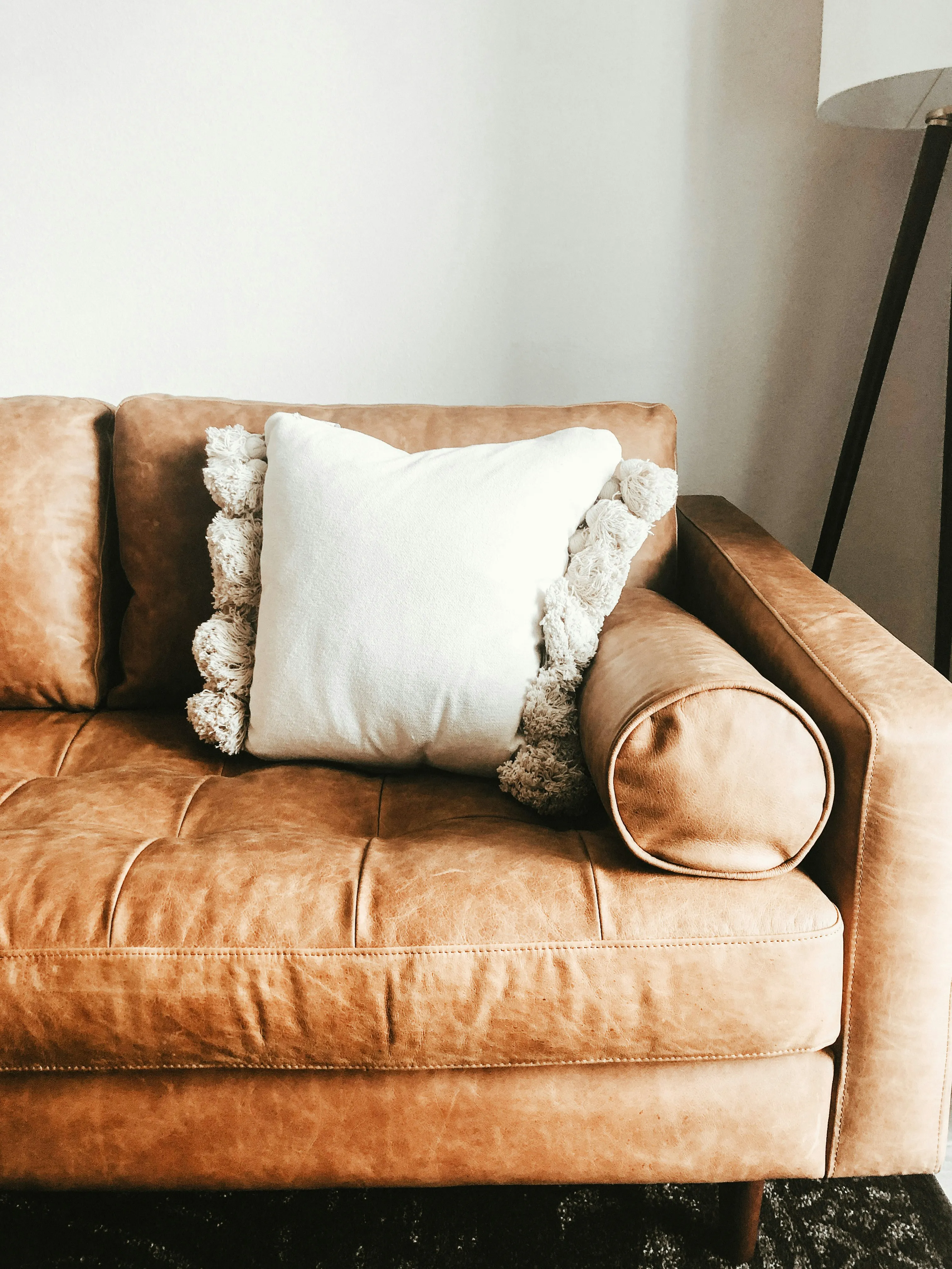 couch with pillow stock image
