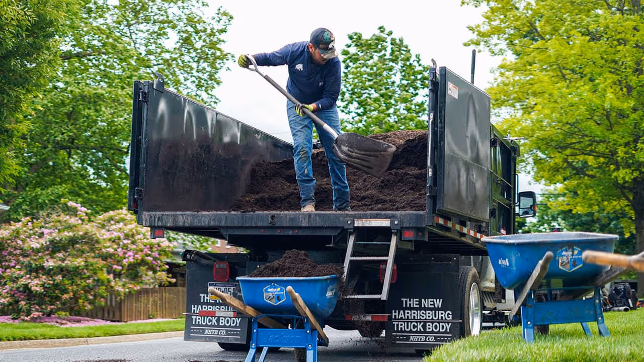 Commercial lawn mowing crew Hershey PA Horse Power Lawn and Home