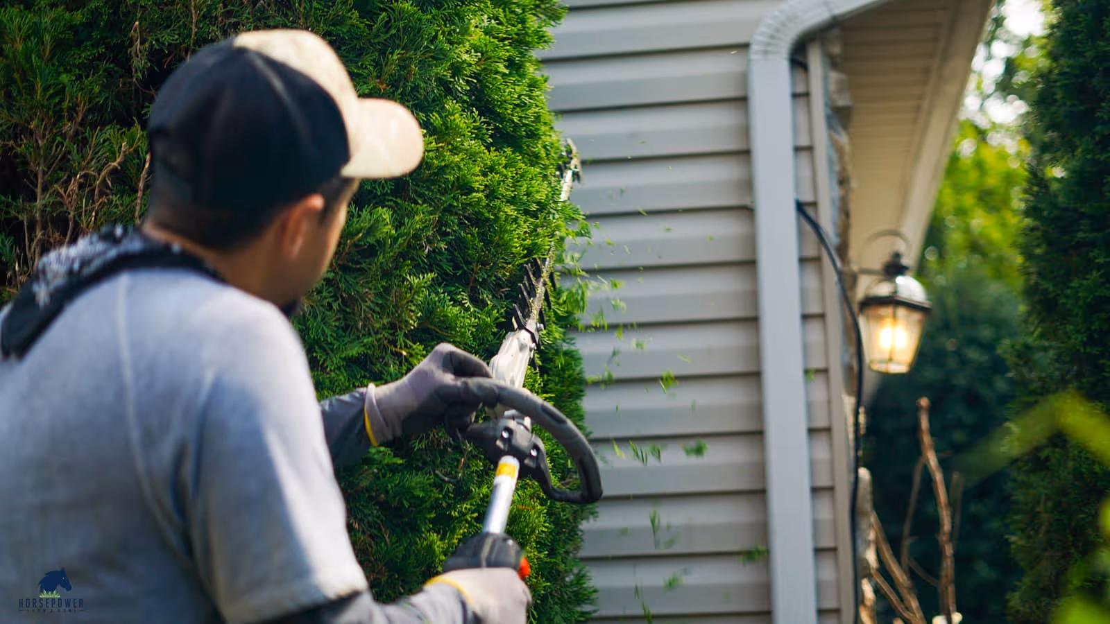Lawn maintenance crew edging and trimming yard Hershey PA near me