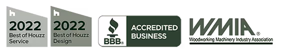 Professional business badges showcasing awards and industry accreditations
