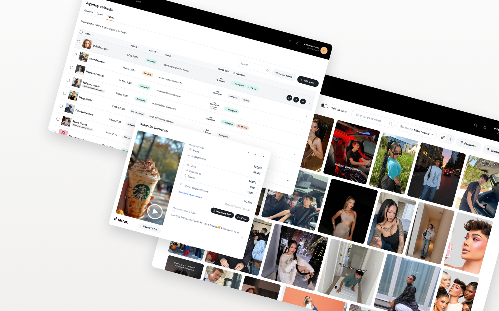 content + user managment