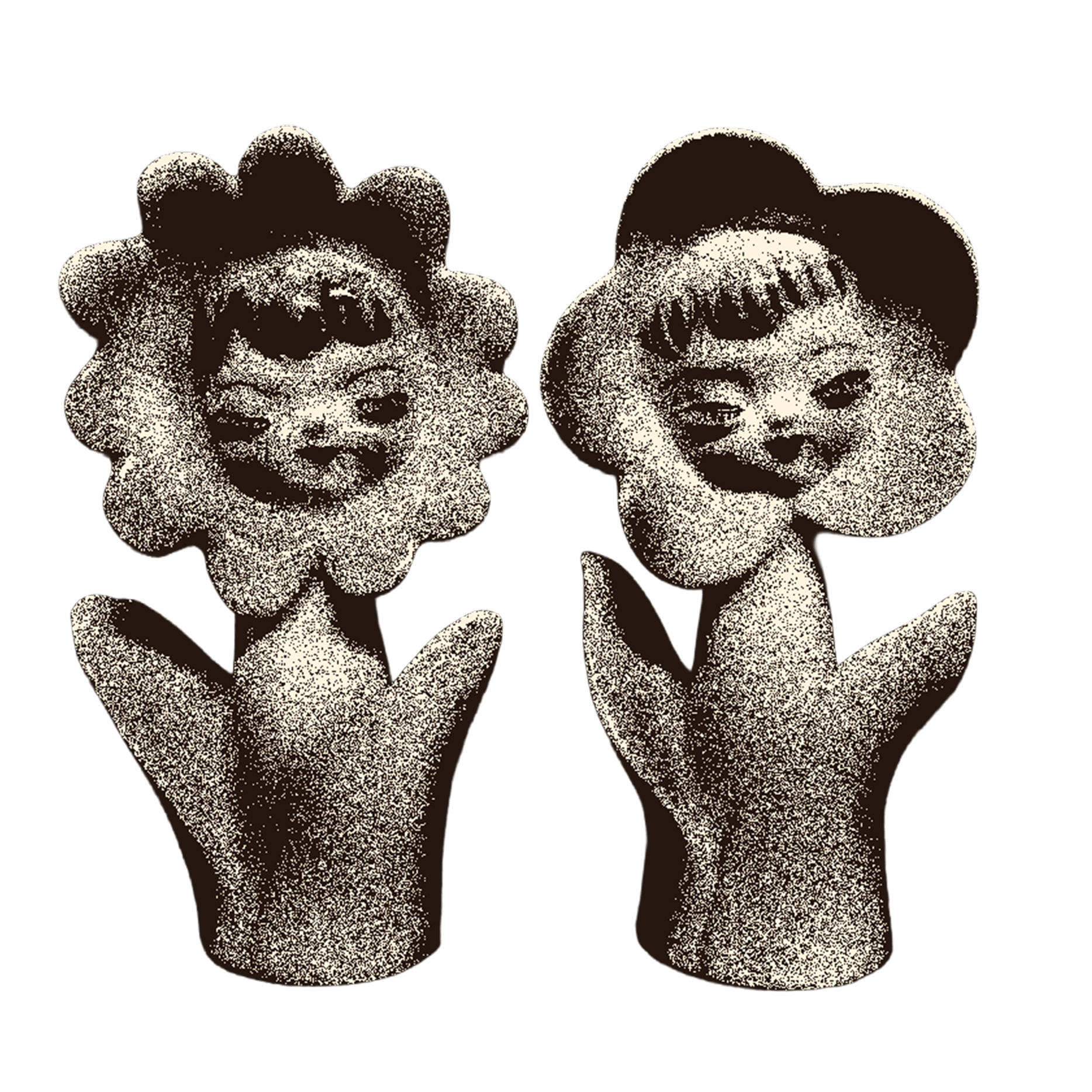 Figurine of a cat wearing a cowboy hat and bandana, playing a small guitar.