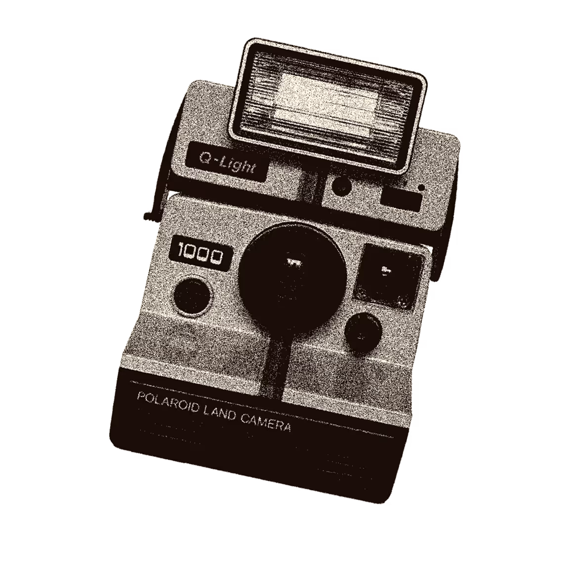 Clipping mask of Vintage Kodak camera with a round lens and viewfinder on top.