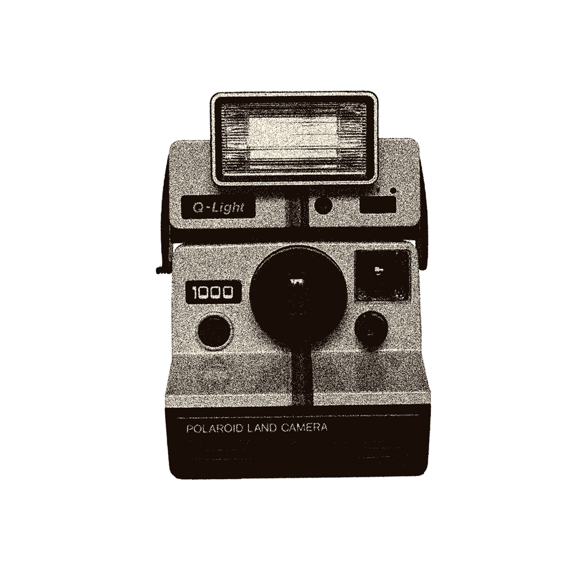 Treated clipmask of a Vintage Kodak camera with a detailed lens and shutter speed markings.