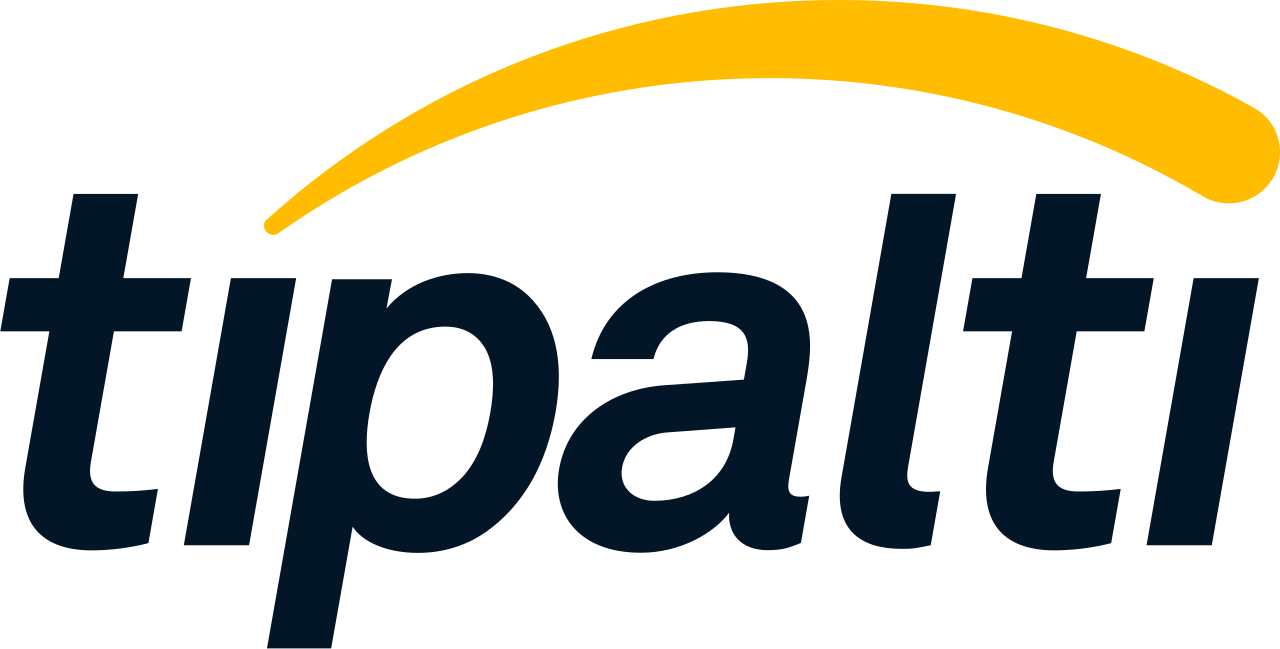 Tipalti company logo with black text and a yellow swoosh above the letters.