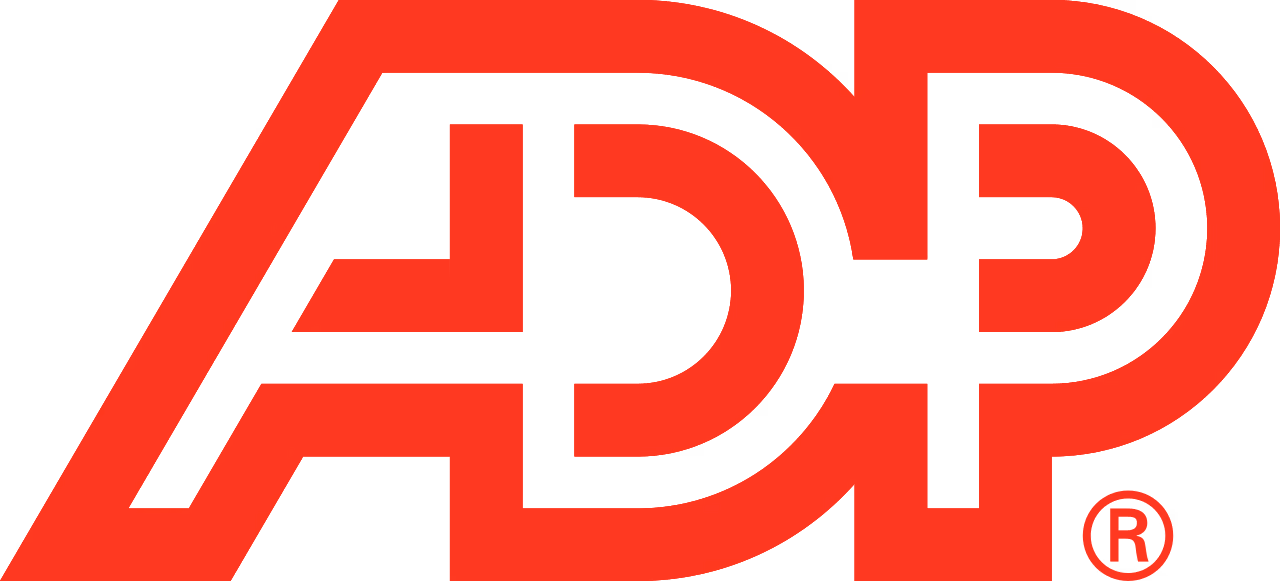 ADP corporate logo with stylized red letters A, D, and P.