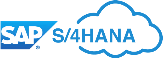 SAP S/4HANA logo with cloud outline symbolizing cloud technology.