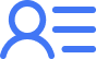 Leadership icon depicting a stylized figure standing in front of three smaller figures, symbolizing guidance, authority, and teamwork.