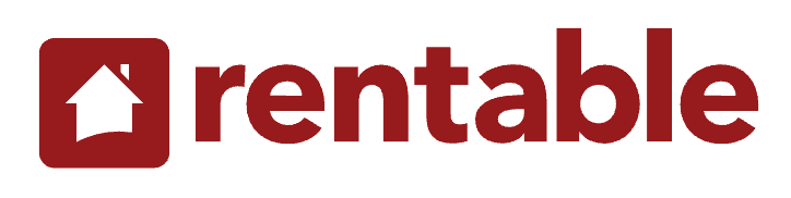 Rentable logo with a white house icon in a red square followed by the word 'rentable' in red.