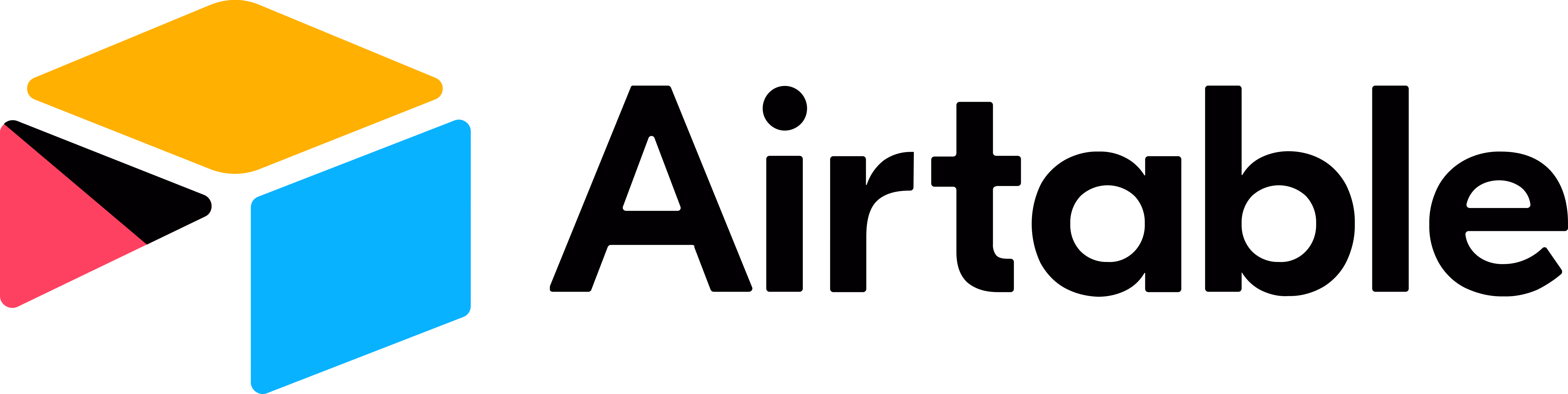 Airtable logo with multicolored geometric shapes and black text.