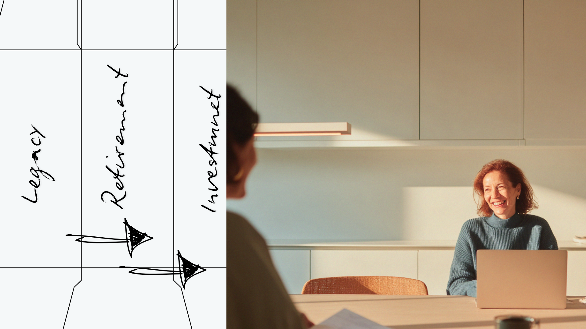 Woman using online financial planning tool to assess risk score and legacy goals on Generational Vault