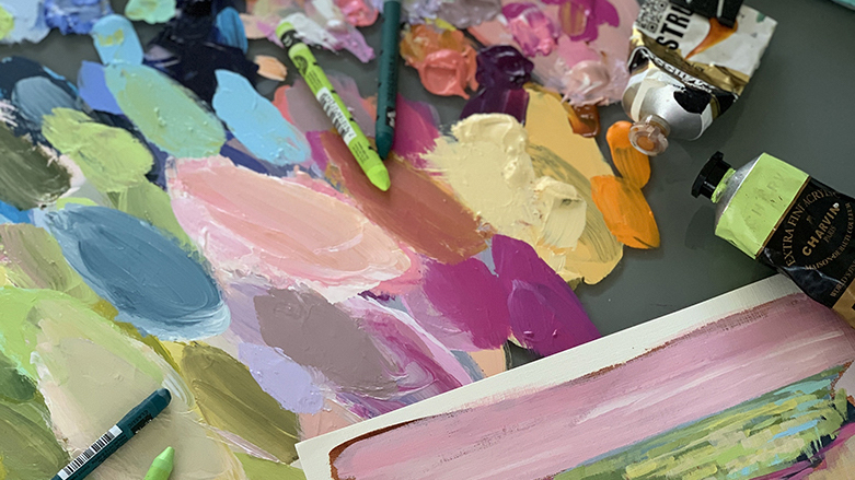Pink and Green Paint Palette with Shelby Dillon Painting