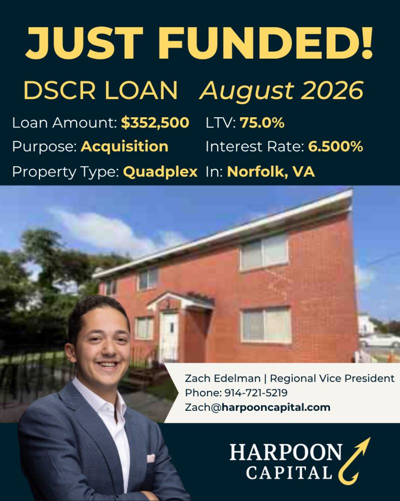 Funded DSCR loan: 4-unit quadplex in Norfolk, Virginia