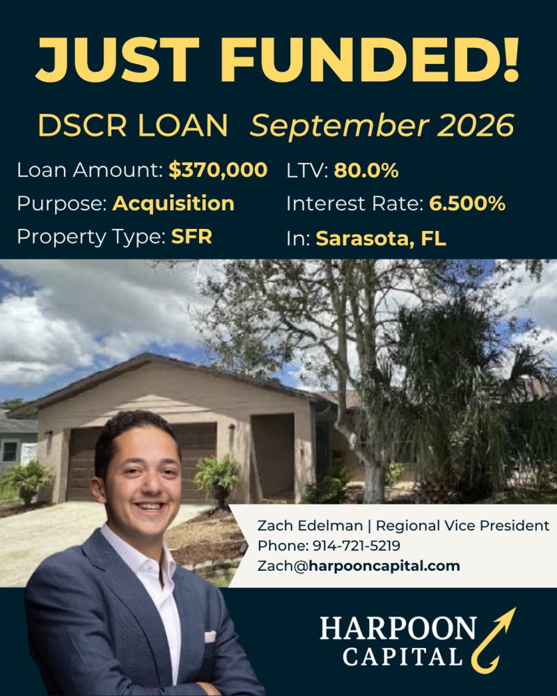Funded DSCR loan: single family rental in Sarasota, FL