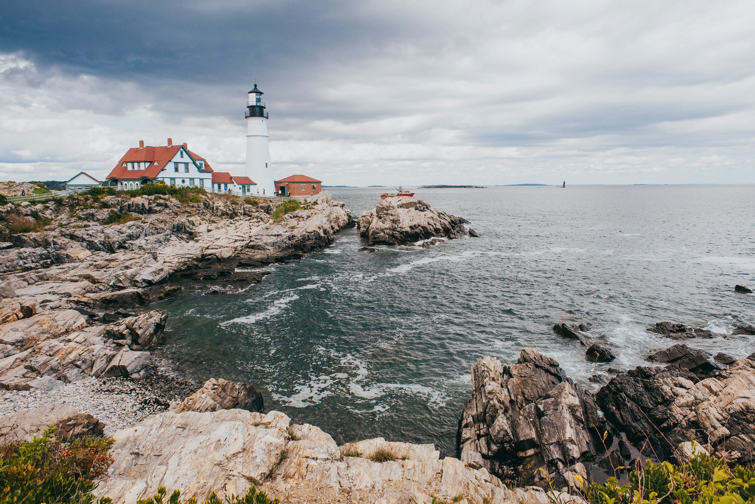 Portland Head Light on the rocky Maine coast