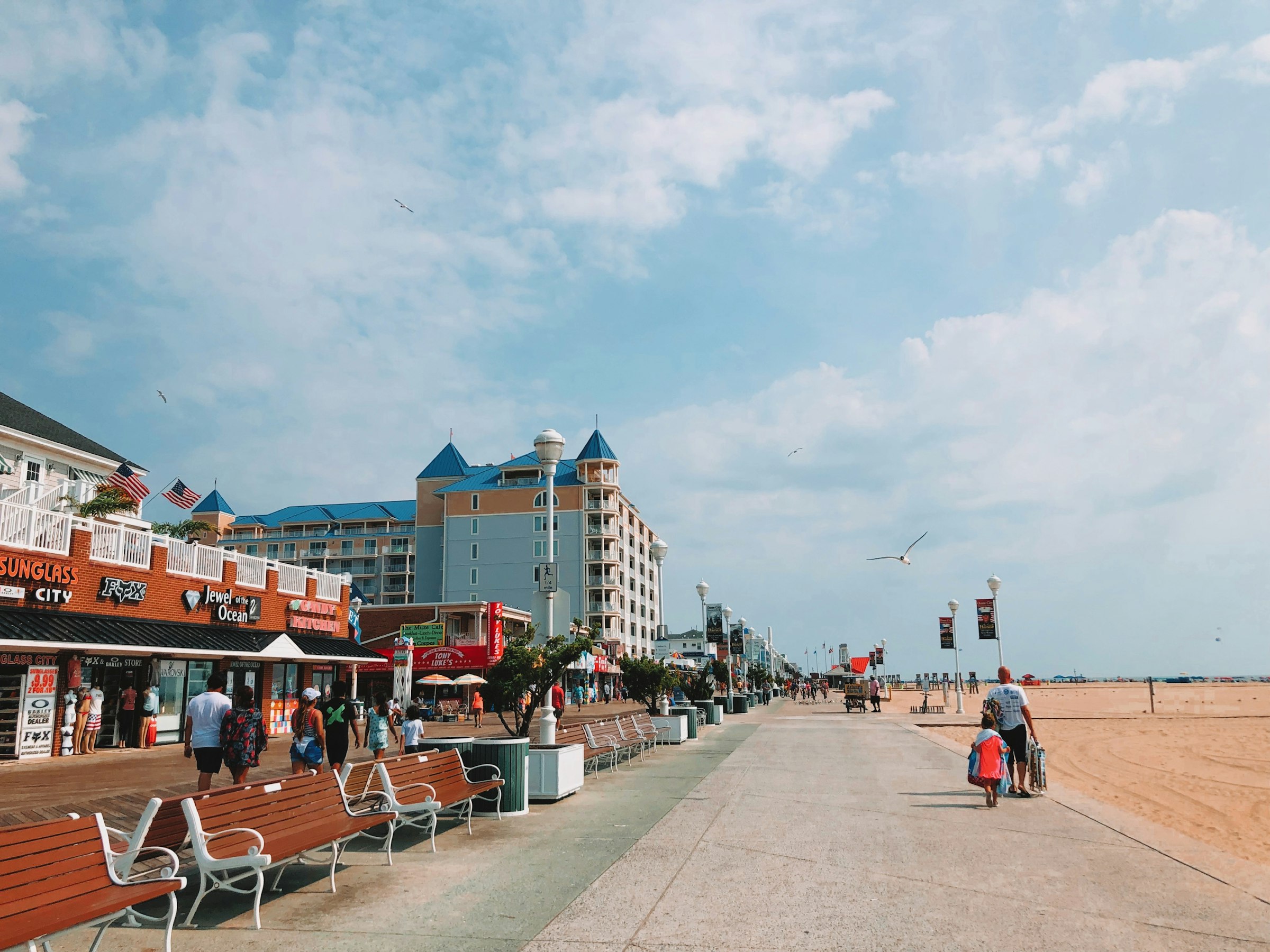 The boardwalk in Ocean City, Maryland