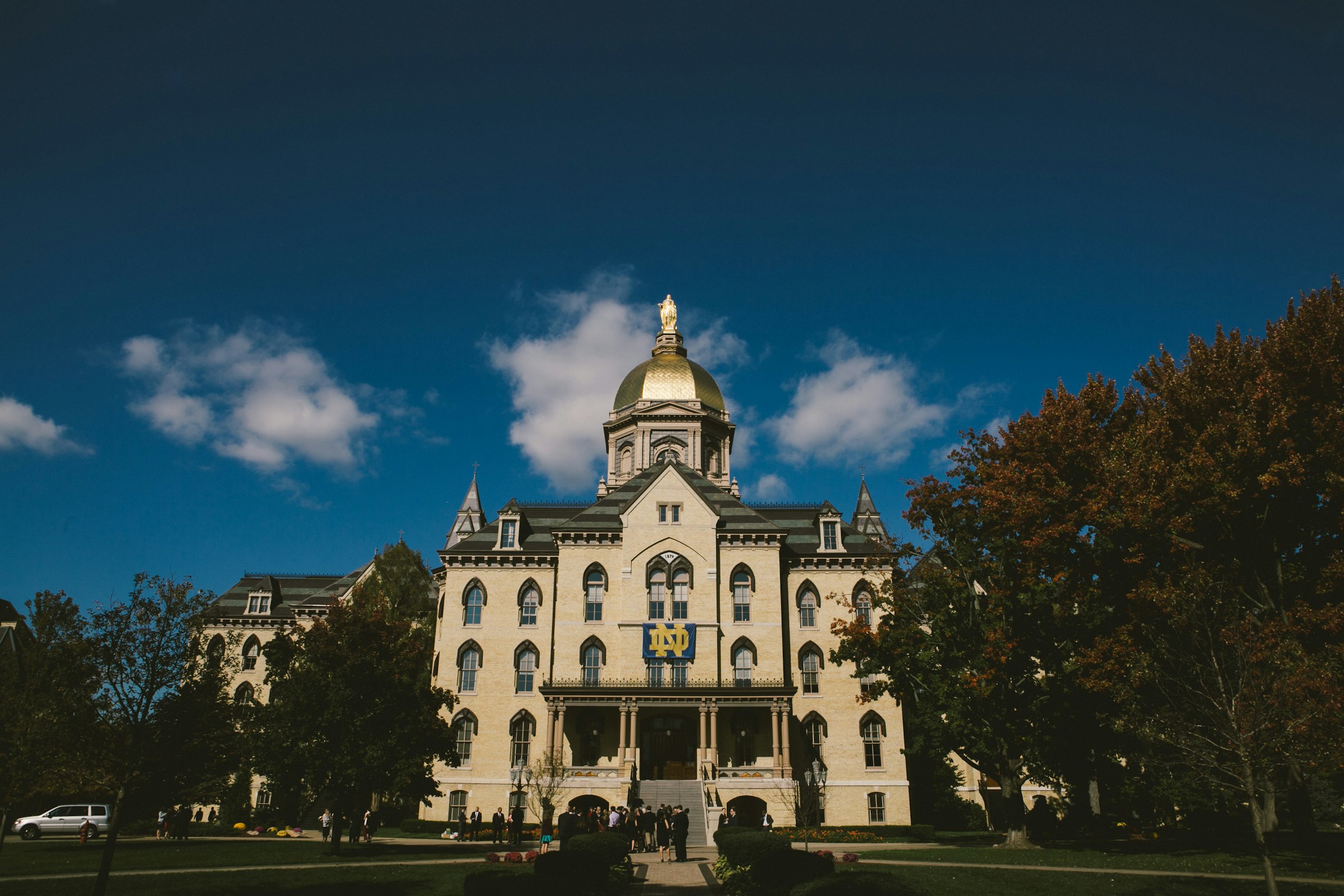 Golden Dome of the Main Building at the University of Notre Dame near South Bend, Indiana