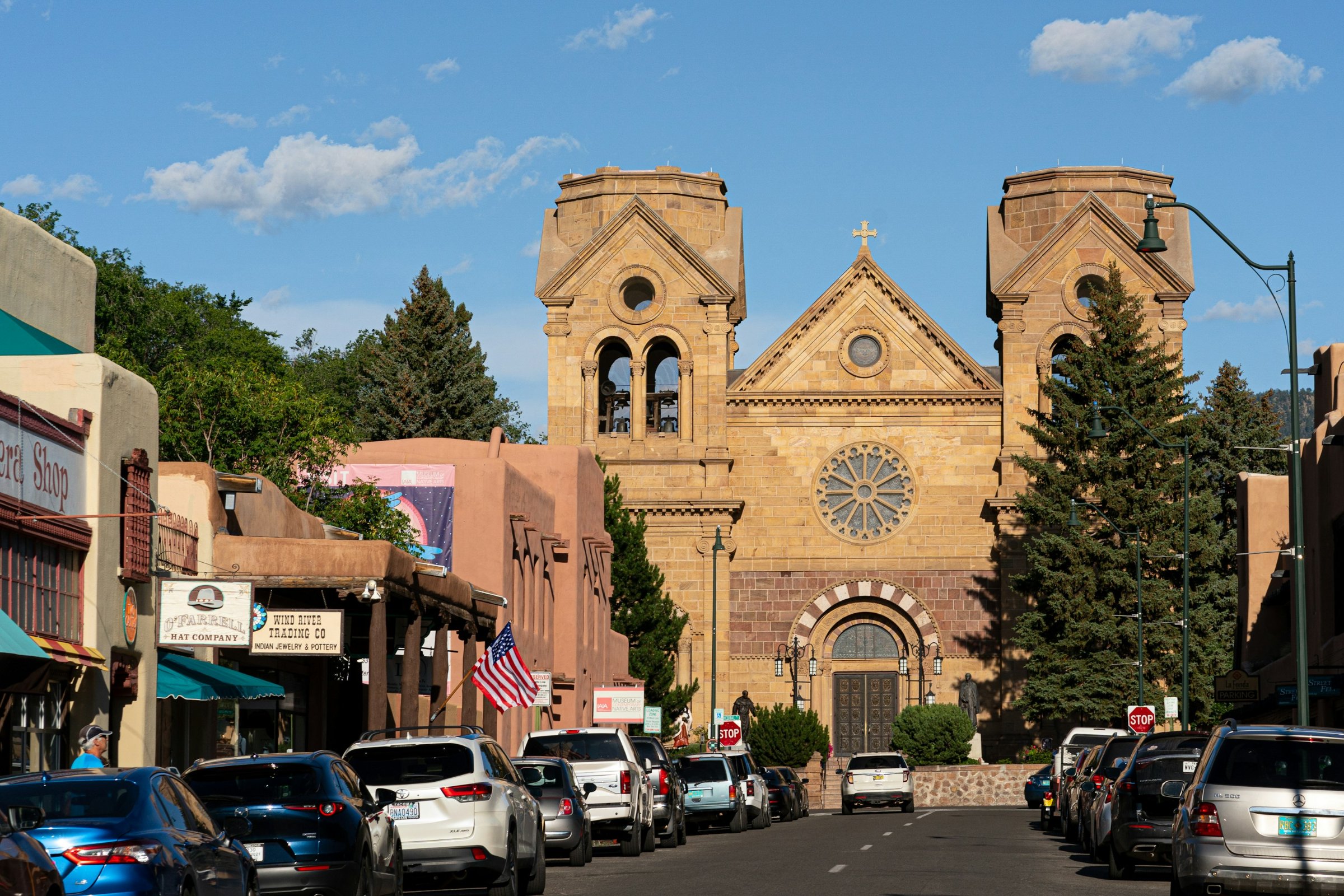Cathedral Basilica of St. Francis of Assisi in downtown Santa Fe, New Mexico