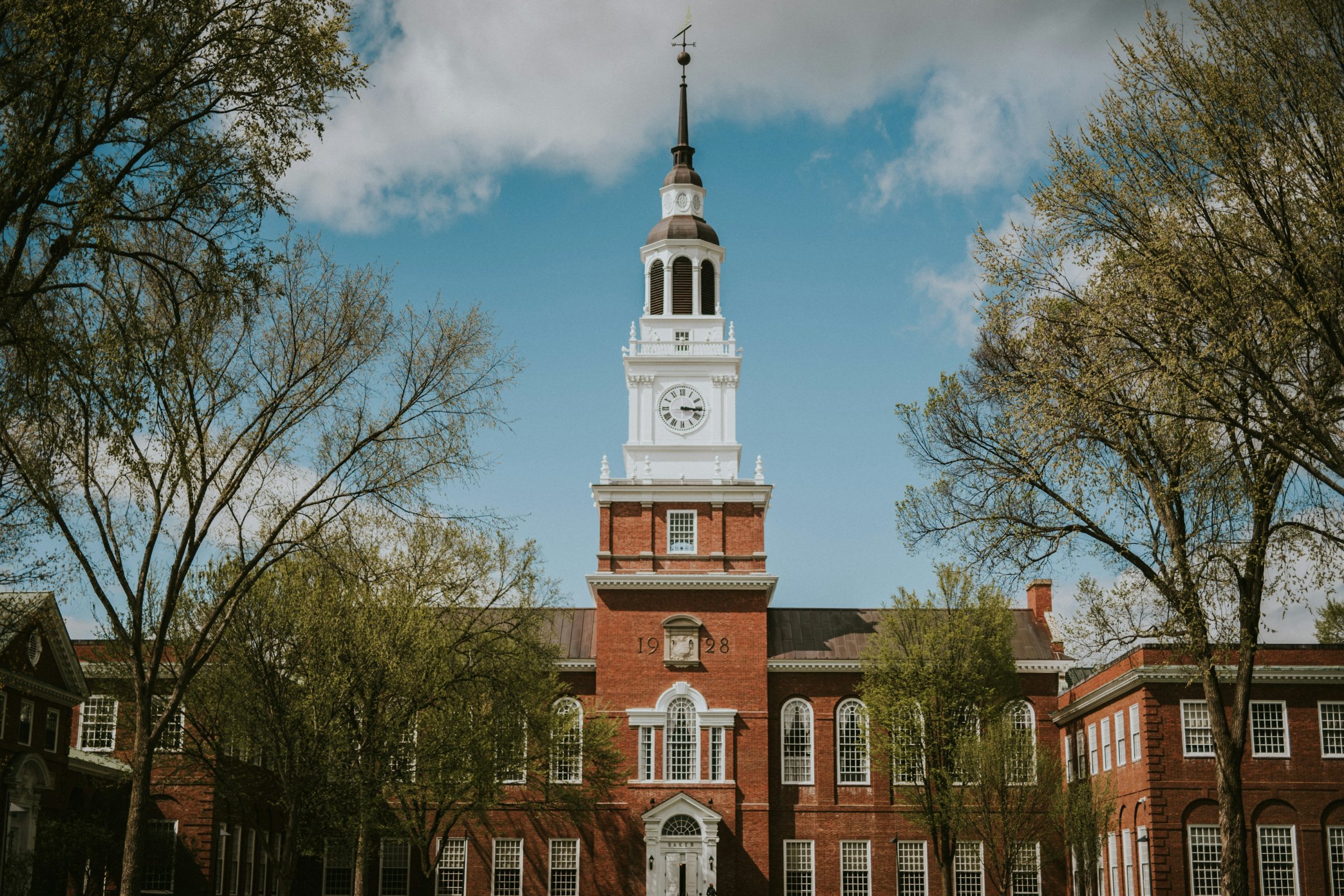 Baker Library tower at Dartmouth College in Hanover, New Hampshire