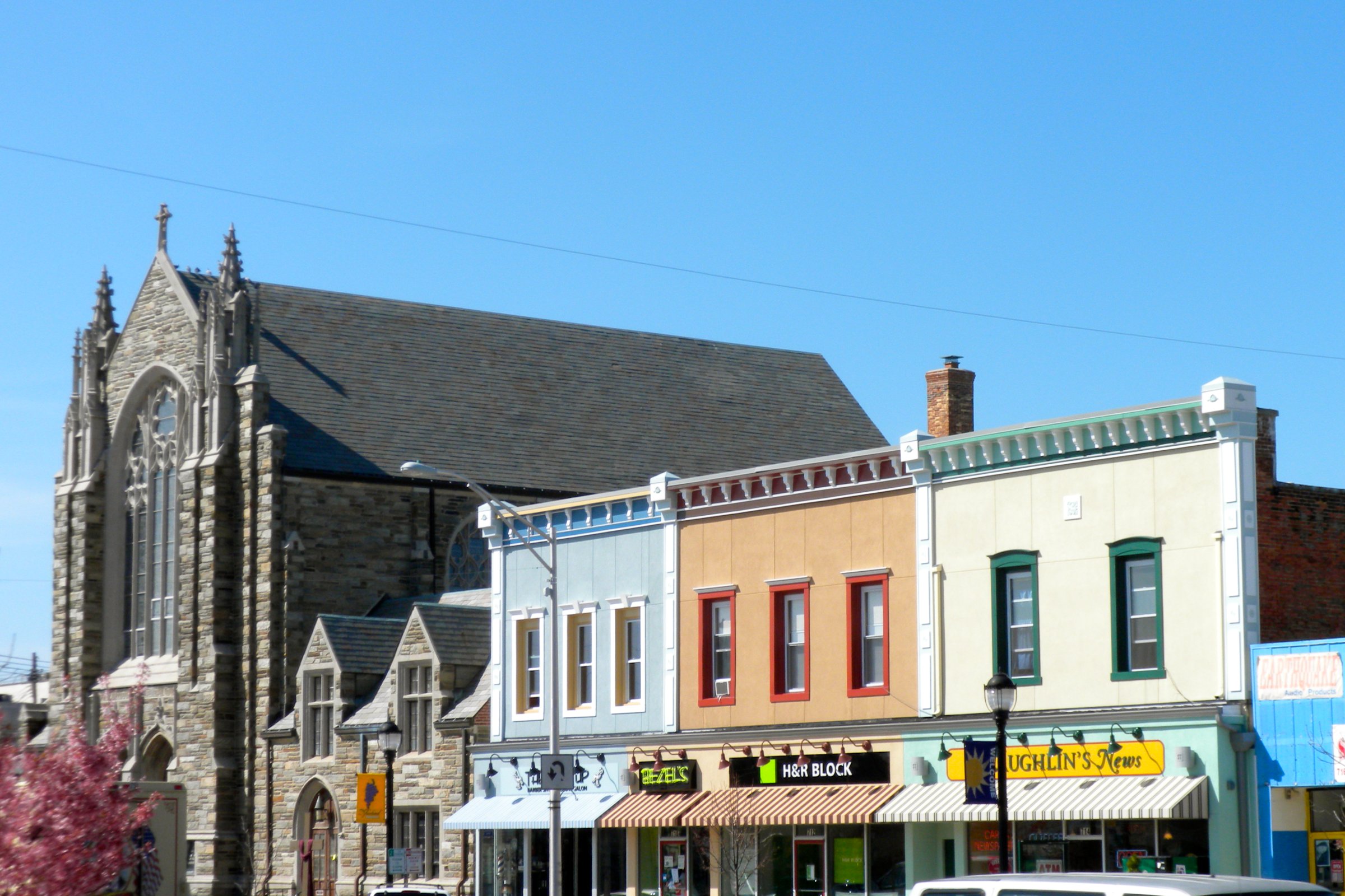 Historic storefronts in downtown Vineland, New Jersey