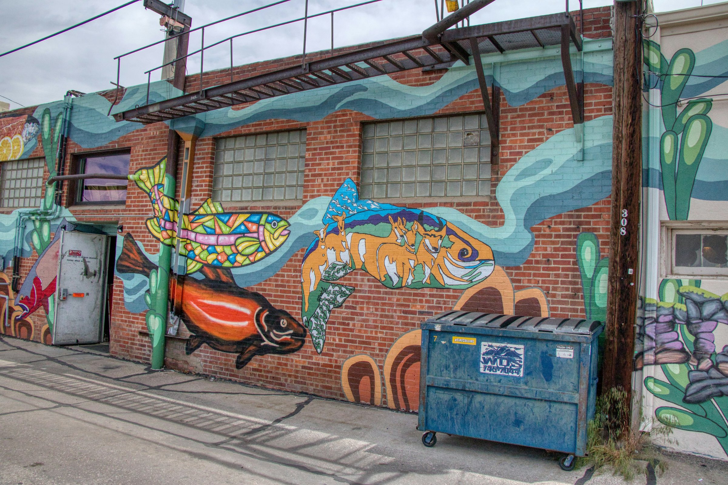 Colorful mural in downtown Laramie, Wyoming