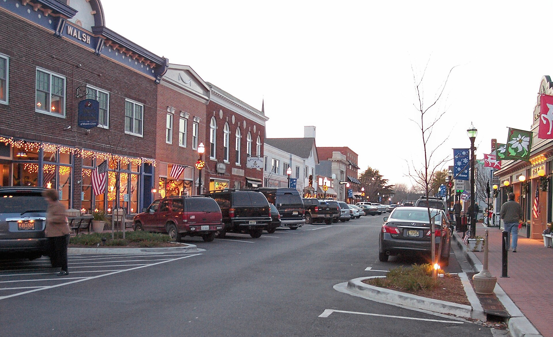 Shops along Second Street in Lewes, Delaware
