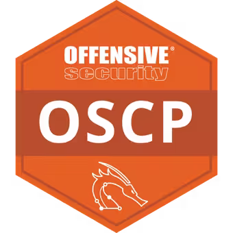 OSCP certification badge representing advanced penetration testing expertise in exploit development and privilege escalation.