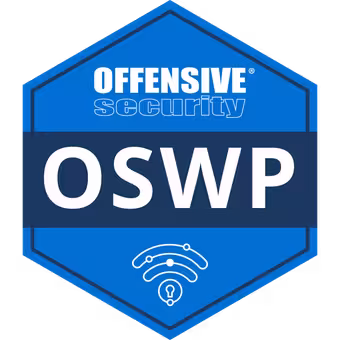 OSWP certification badge representing wireless security and Wi-Fi penetration testing proficiency.