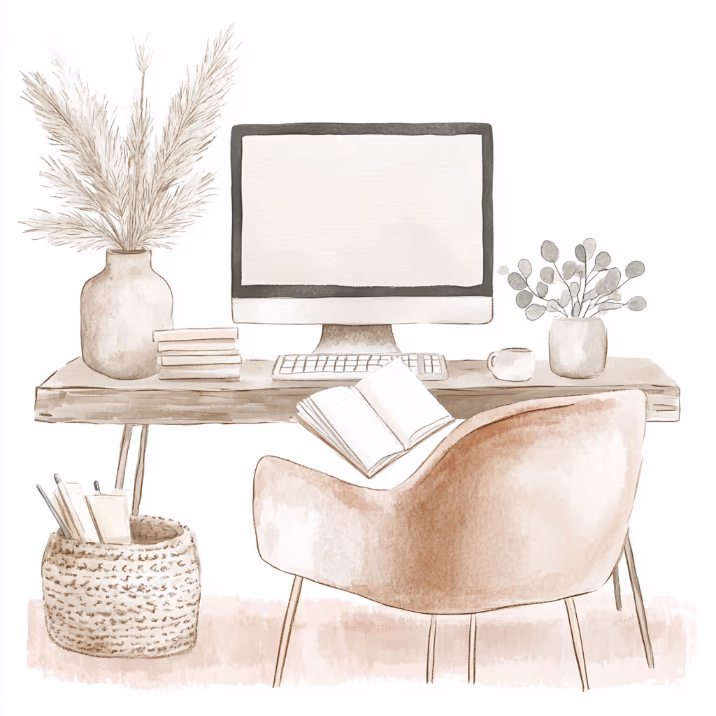 Water color painting of office