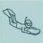 Swimmer using a kickboard icon