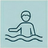Person relaxing in the water icon