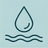 Water drop above waves icon