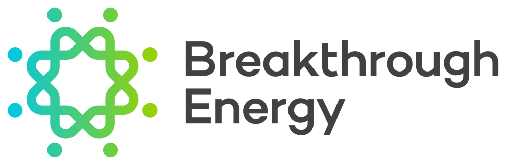Breakthrough Energy logo with stylized interconnected loops forming a star shape in blue and green gradients.