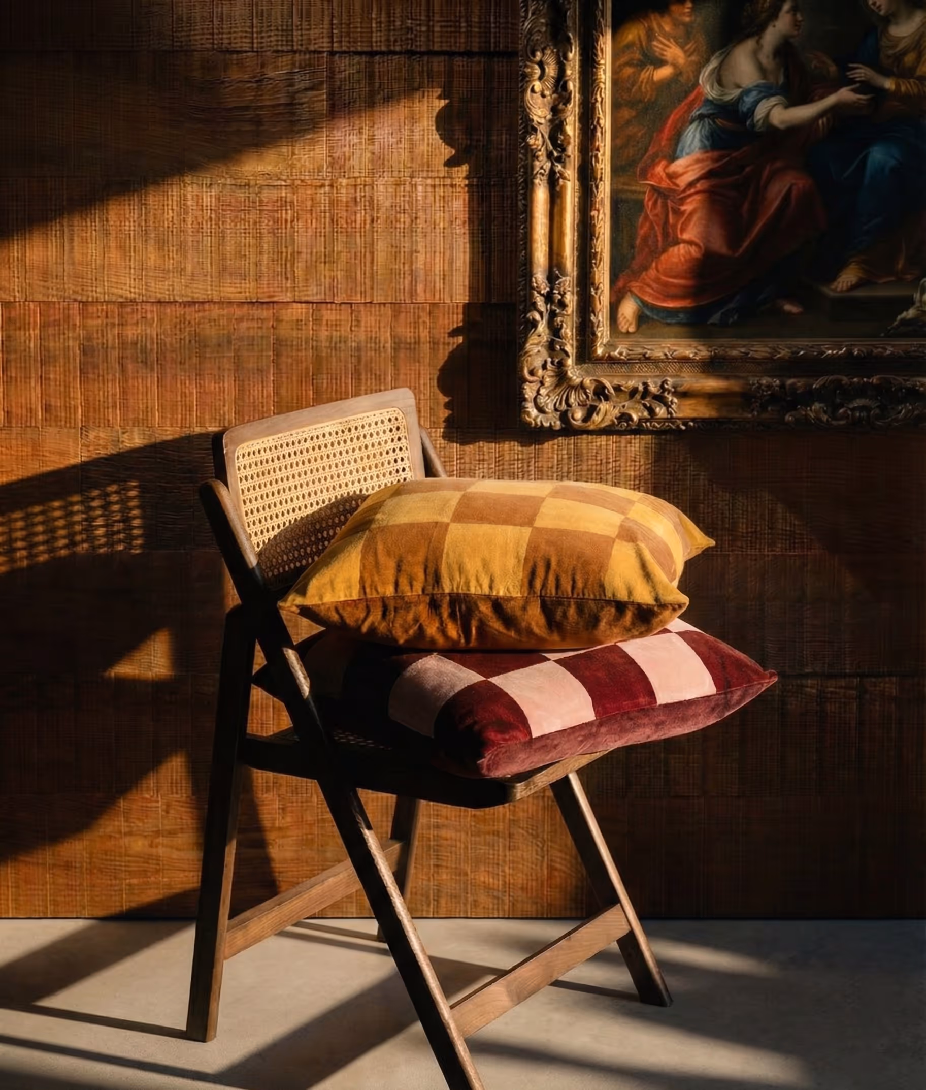 Concept sketch and material palette representing full-service church interior design.