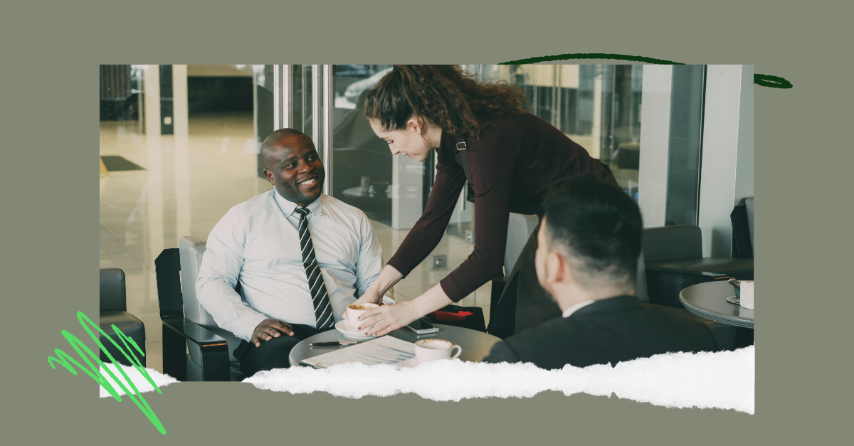 A manager interviewing a candidate, asking questions derived from their competency model.