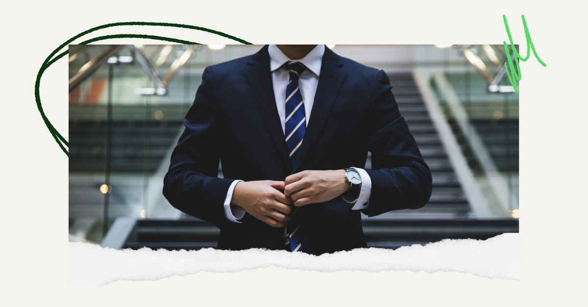 A CEO walking down a staircase after being brought in by one of the best executive search firms from the TalentHub list.