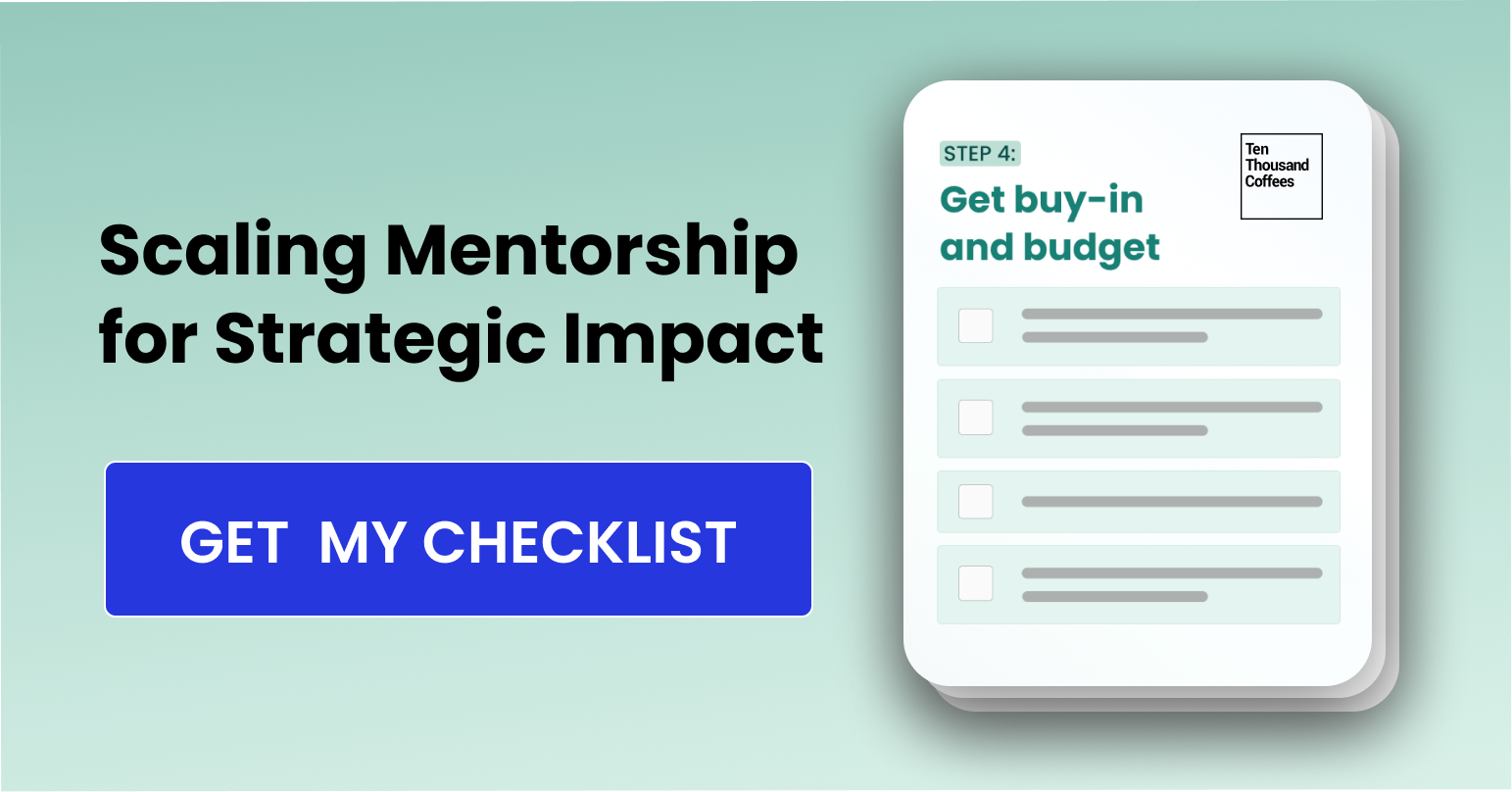 Clickable image to download checklist to create successful mentorship programs in the workplace