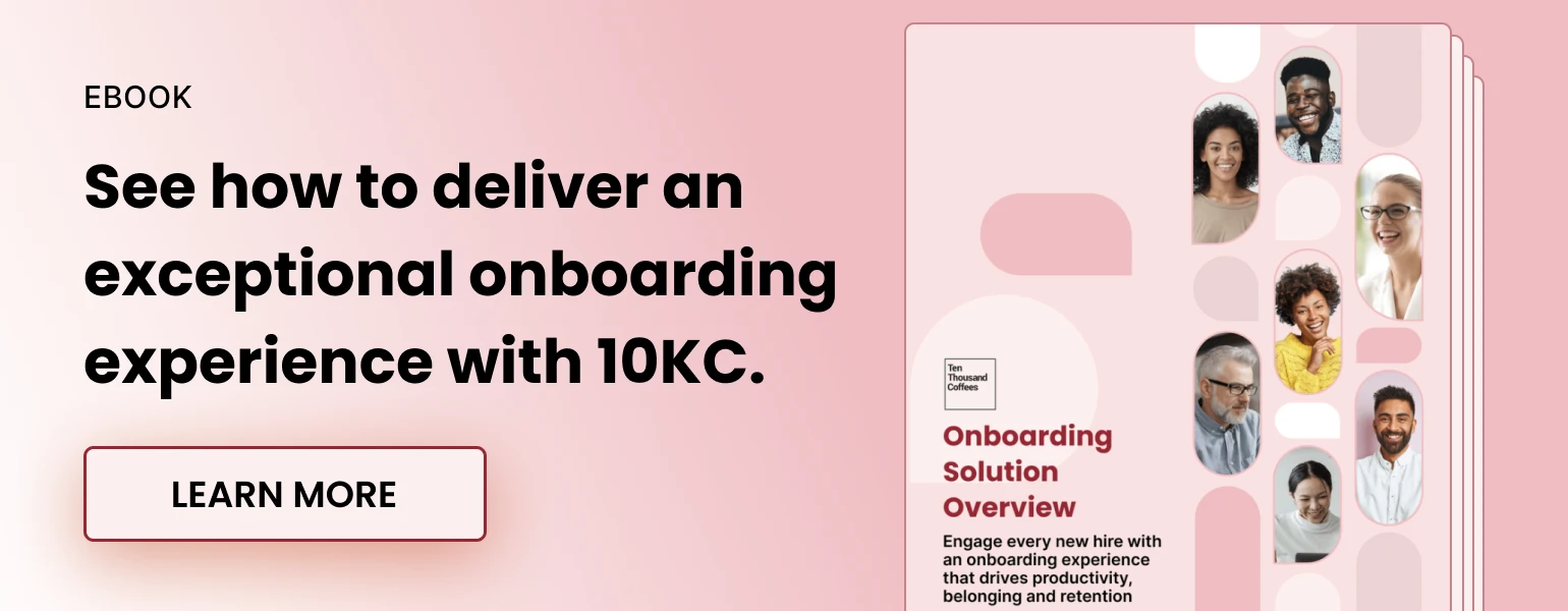 Button to download 10KC Onboarding ebook that reads 'See how to deliver an exceptional onboarding experience with 10KC. Learn More.'