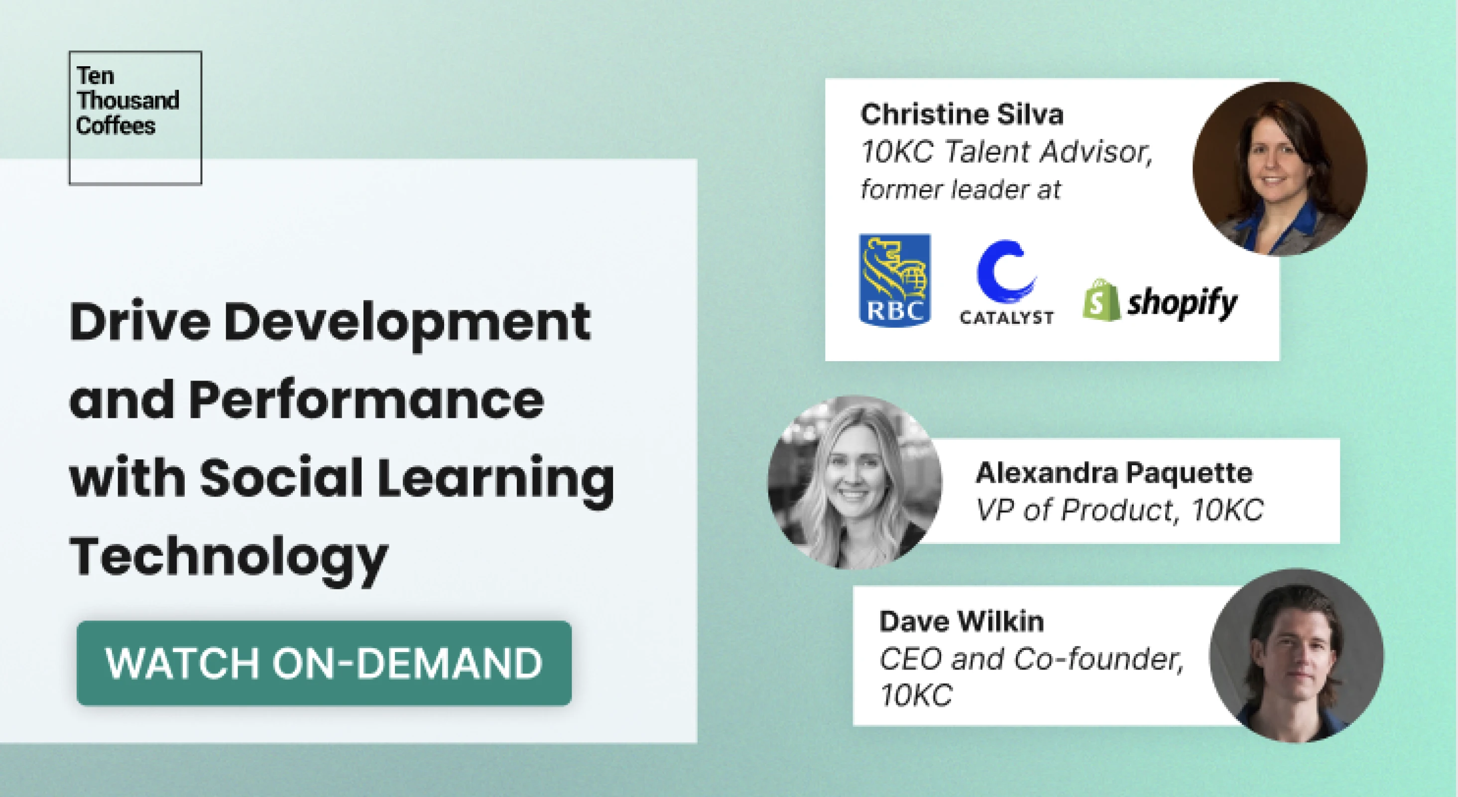 Clickable image to watch webinar about sharing institutional knowledge via social learning, titled "Drive Development and Performance with Social Learning Technology."