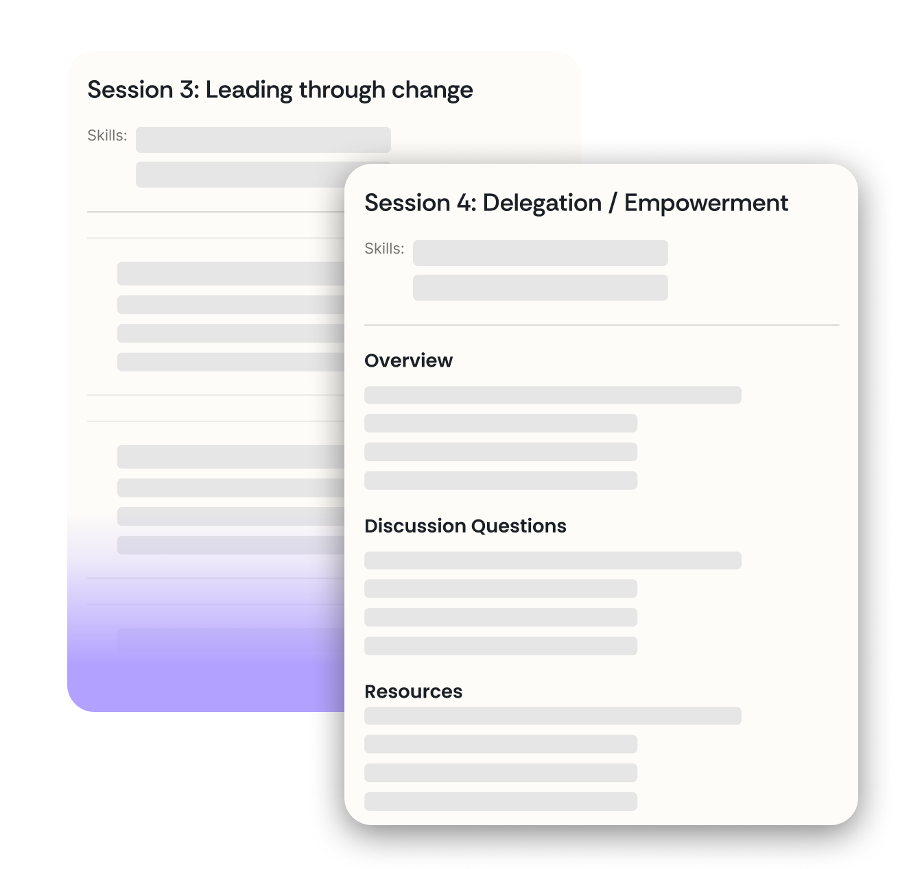 10KC mentoring software features: discussion guides